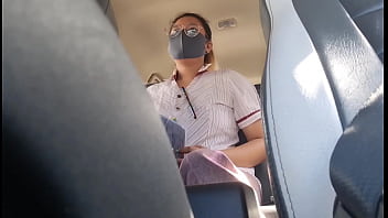 Asian teacher gets picked up and fucked for free taxi ride