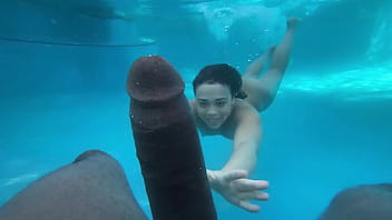 Amateur teen gets dominated by a BBC in underwater encounter